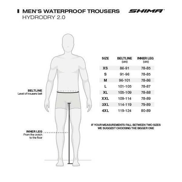Spodnie wodoodporne Shima Hydrodry rozm. 4XL